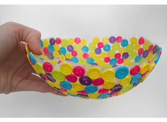 Recycled Button Bowl- Vibrant Colors