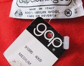 Vintage Red Sweater Vest, Original gap label
