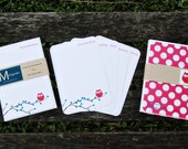 Personalized Owl Notecards- Set of 8 - Owl Print