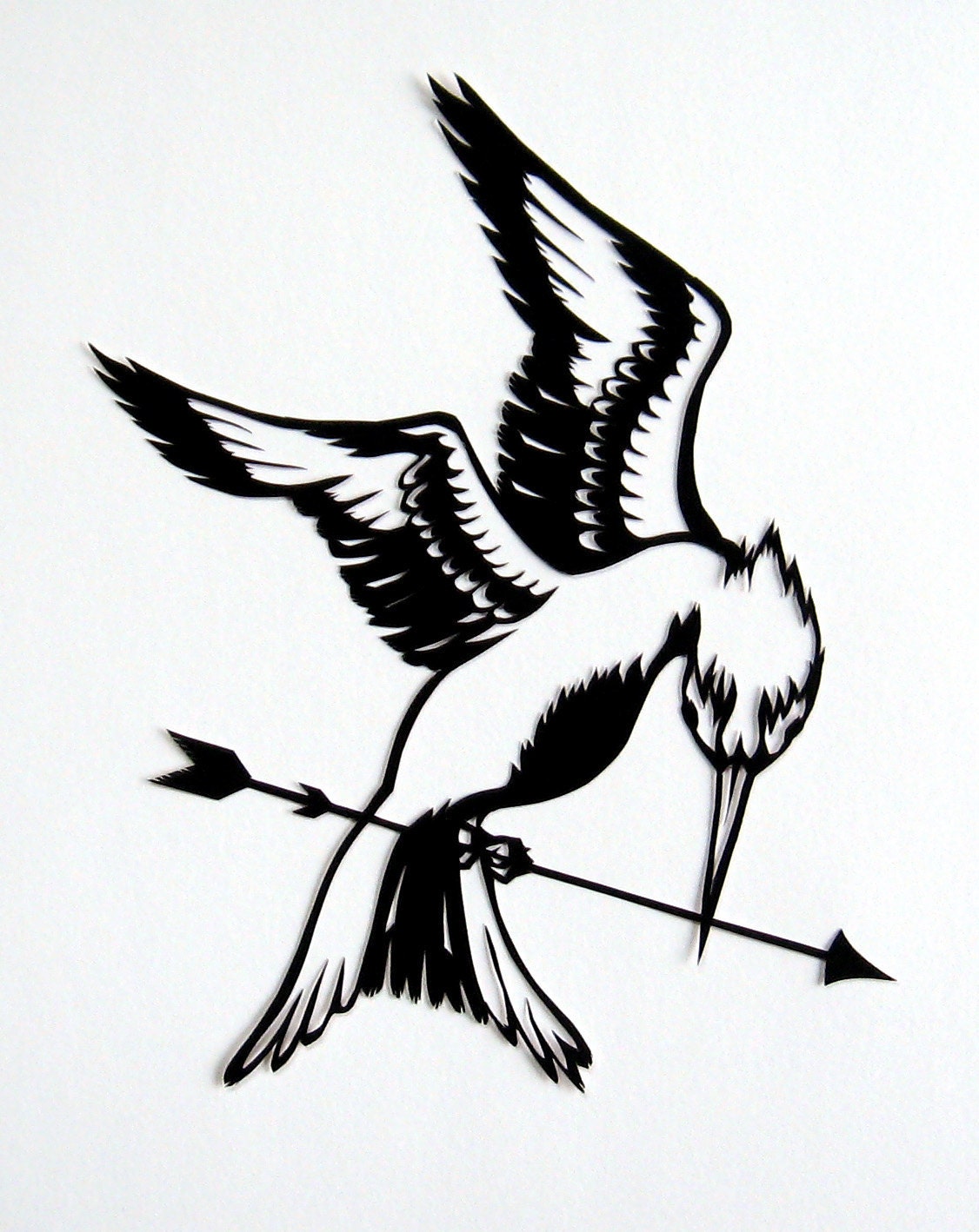 Mockingjay Silhouette Cut Paper Art Handmade