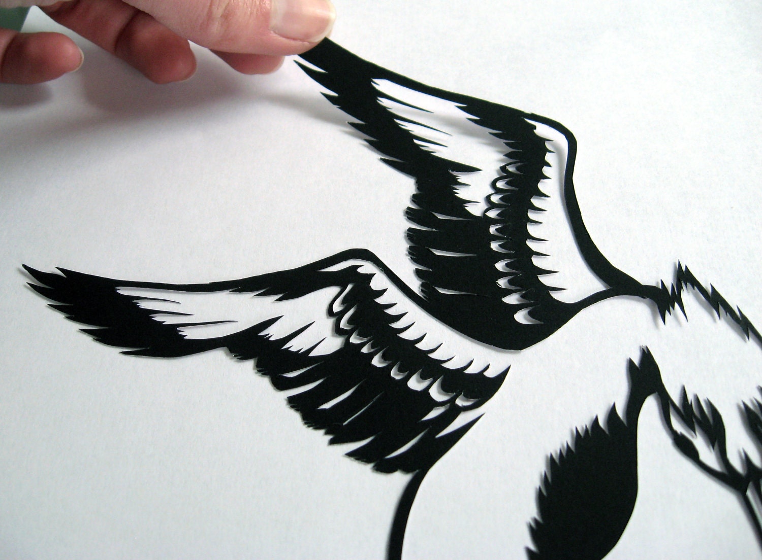 Mockingjay Silhouette Cut Paper Art Handmade