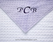 Personalized Minky Baby Blanket - Lilac and White Minky Dot - Baby Girl Blanket