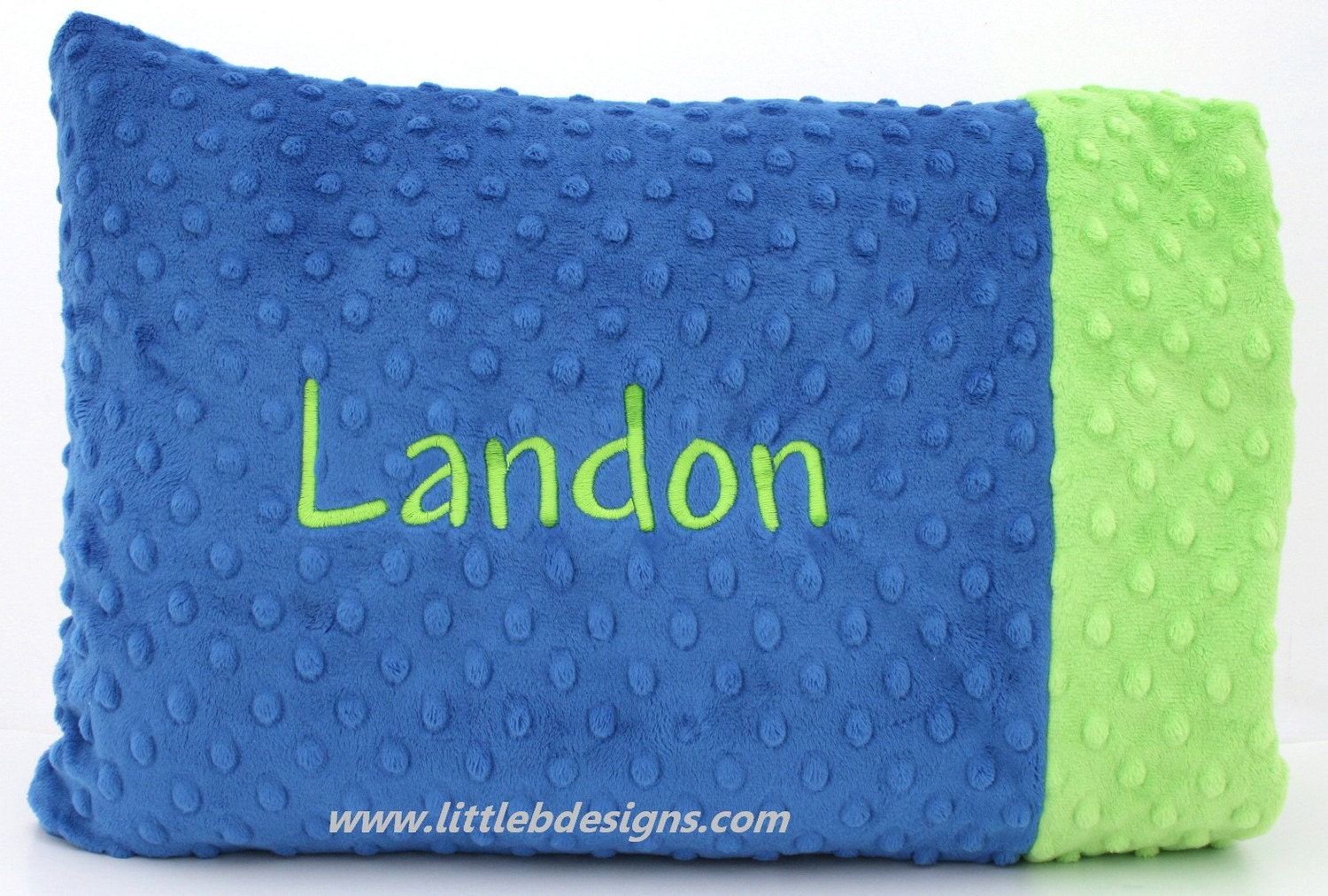 Personalized Minky Toddler Pillow Case and Pillow - Over 24 Minky Colors to Choose From