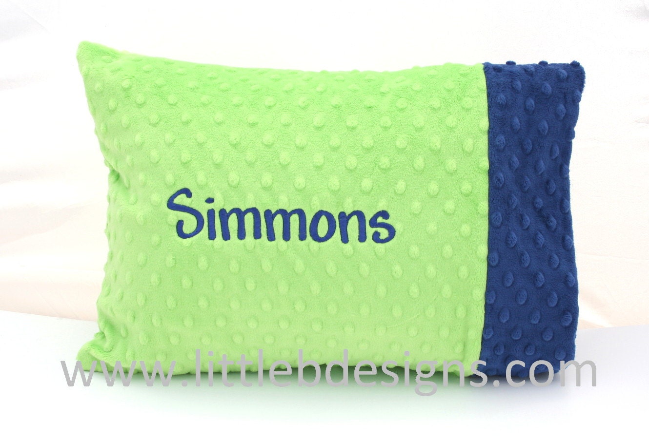 Personalized Minky Toddler / Child Pillow - Over 24 Minky Colors to Choose From
