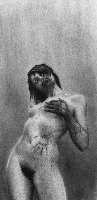 Zombie Girl print 13x19 (nude)