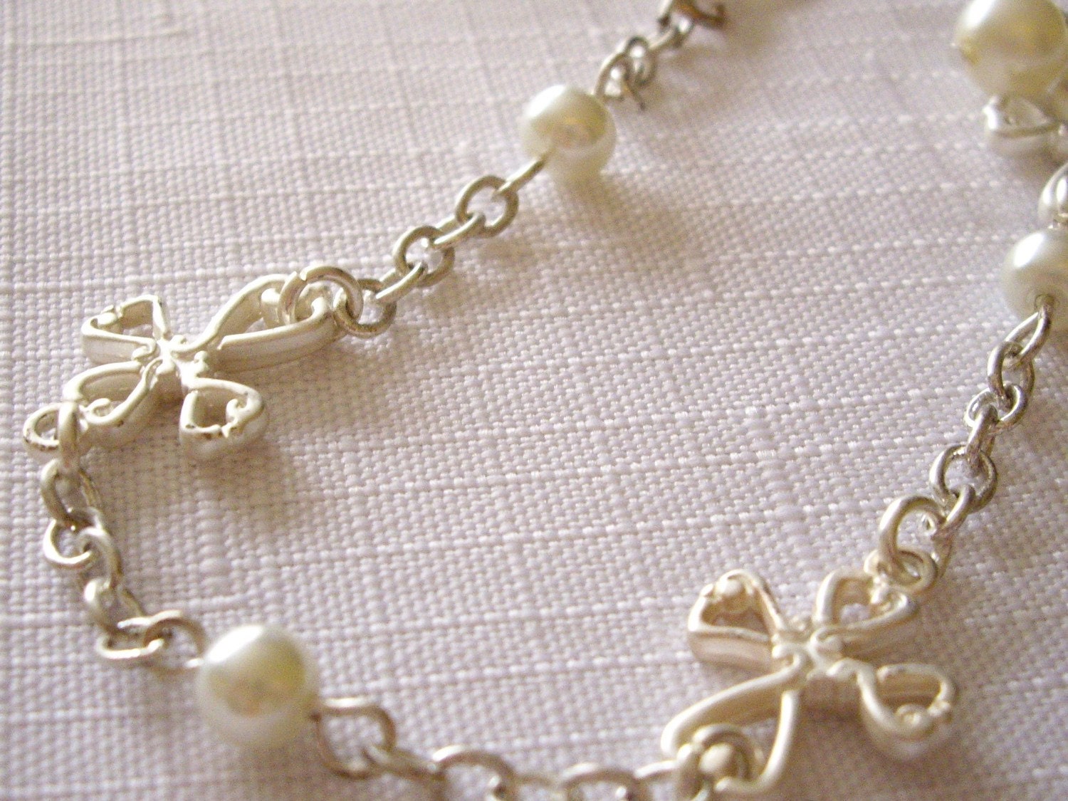 Pearl Cross Bracelet