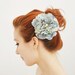 Bridal hair clip, wedding accessory, flower head piece, blue floral hair accessory - Blue danube