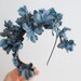 Woodland headpiece, navy blue flower crown, floral tiara, wedding hair accessory - Muse
