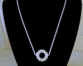 SALE... Modernist Silver Circle Infinity Silver Circle Necklace.