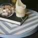 Grey and White Chevron Wood Tray