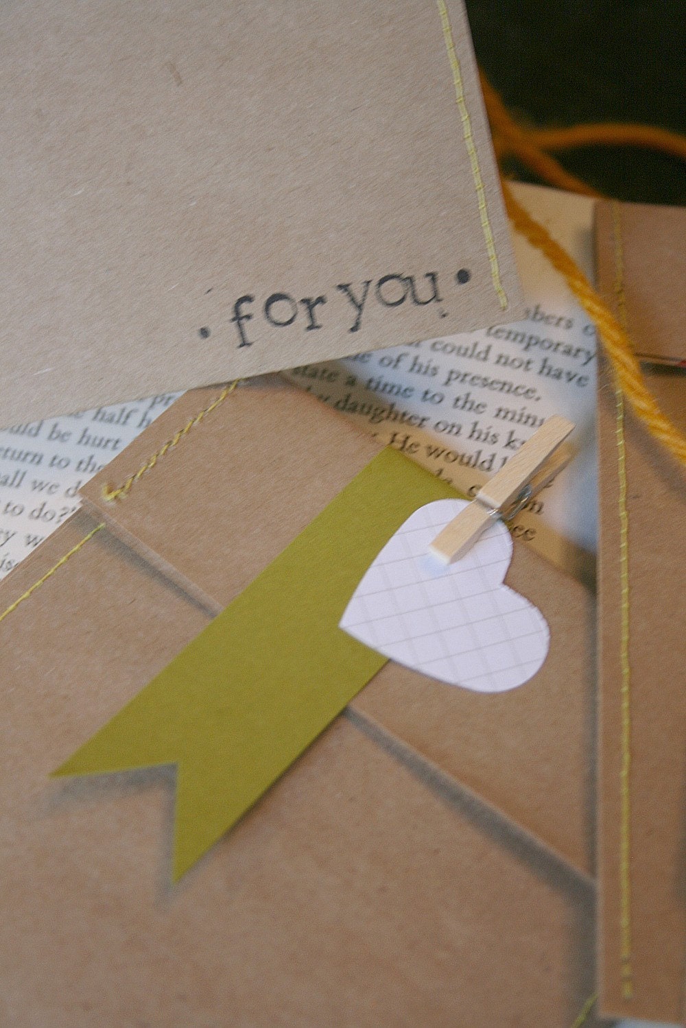 Recycled For You Heart and Starburst Envelopes