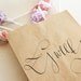 Kraft Favor Bags with Custom Calligraphy