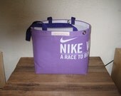 Recycled / Upcycled "Leukemia & Lymphoma Society"  Vinyl Mesh Banner Large Tote Bag Purse