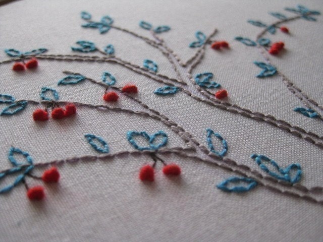 Cherry on the tree swing - Embroidery pattern PDF