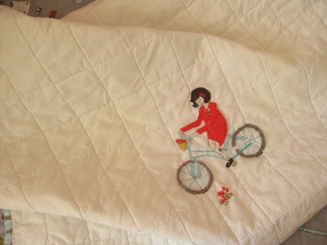 girl on a bicycle embroidery PDF