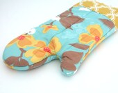 Oven Mitt - Womens - Aqua Floral