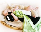 Ninja Security Blanket, Lovey Blanket, Satin, Baby Blanket, Stuffed Animal, Baby Toy - You pick Color - Monogramming Available