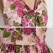 vintage 1950s dress / 50s pink floral cotton party dress (small - medium)
