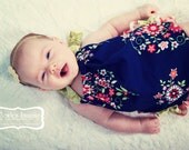 Midnight Bouquet Sunsuit 3M-4T
