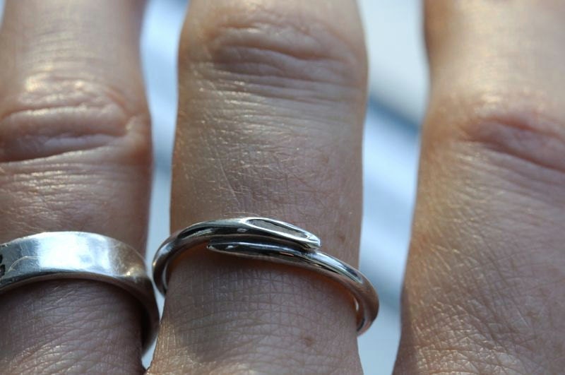 Sterling sewing needle ring. Made to order, open or closed