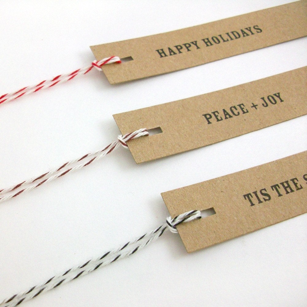 CUSTOM Kraft Gift Tags  - Pennant Flag Set of 14