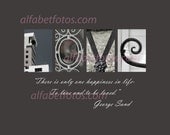 Alphabet Letter Photography Home Decor Art in 11x14 - Love- there is only one happiness in life...
