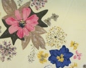 vintage sheet fabric fat quarter (pink navy and dandelions on navy grace kelly)
