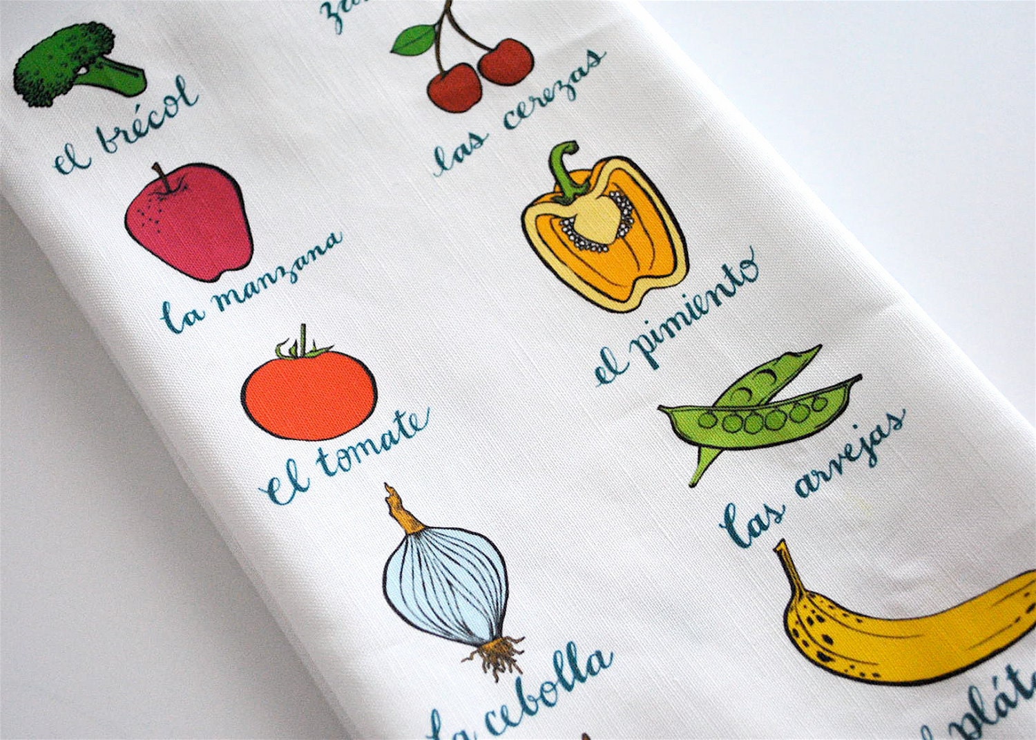 frutas y verduras - tea towel - linen-cotton - kitchen towel