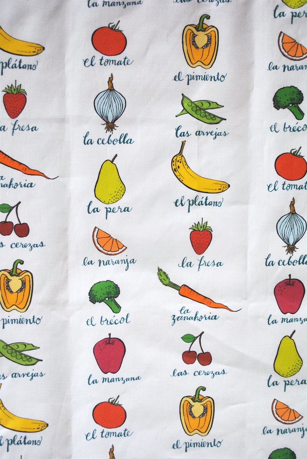 frutas y verduras - tea towel - linen-cotton - kitchen towel