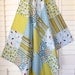 CLEARANCE 30% OFF - Patchwork Fleece Baby Blanket - Boy or Girl - Lime Green and Blue Birds