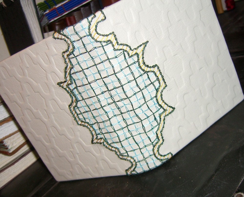Luxary Silk Embroidered Leather Book, Moroccan design Journal