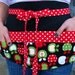 Teacher Utility Apron with Pockets - Red, Yellow and Green Apple 6-Pocket Utility Apron for Crafters, Kitchens or The Classroom