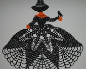 Halloween Crochet - Black Crinoline Witch Doily