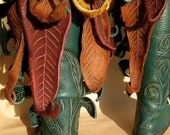 Knee High Forest Boot With Hand Etched art