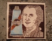 Pledge Toothpaste - Original Handcolored Woodcut Print 12x12