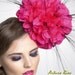 Silk Poppy Fascinator-- Headpiece