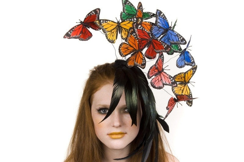 Multi Butterfly Headpiece, Butterfly fascinator