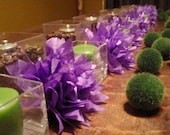 10 Grape Paper Dahlias. Napkin rings, eco wedding, home decor, baby shower, birthday party. Tissue paper pom pom