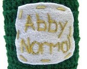 Coffee Mug Cozy Tea Cup Abby Normal green gray crochet cover
