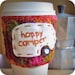 Happy Camper funny travel coffee mug cozy handmade cover