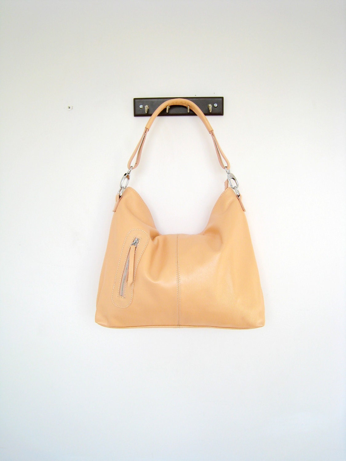 Leather hobo Max medium pearl pink---Adeleshop handmade Leather bag Messenger Diaper bag Shoulder bag Tote Handbag Hip bag Women