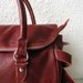LAST ONE Leather handbag---Adeleshop clip on laptop messenger satchel purse shoulder cross body bag in Cherry Brown-brass hardware