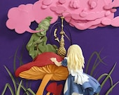 Alice in Wonderland - Giclee Print of Paper Illustration 5inx7in