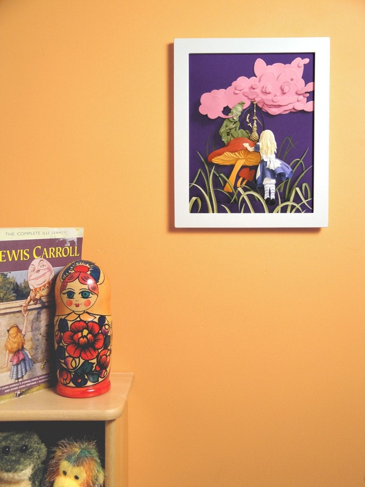 Alice in Wonderland - Giclee Print of Paper Illustration 8inx10in