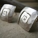 Organic Square Hammered Stud earrings in Sterling silver