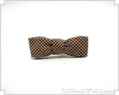 The Mycroft - Skinny Gingham Freestyle Bow Tie