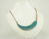 Turquoise Feather Necklace