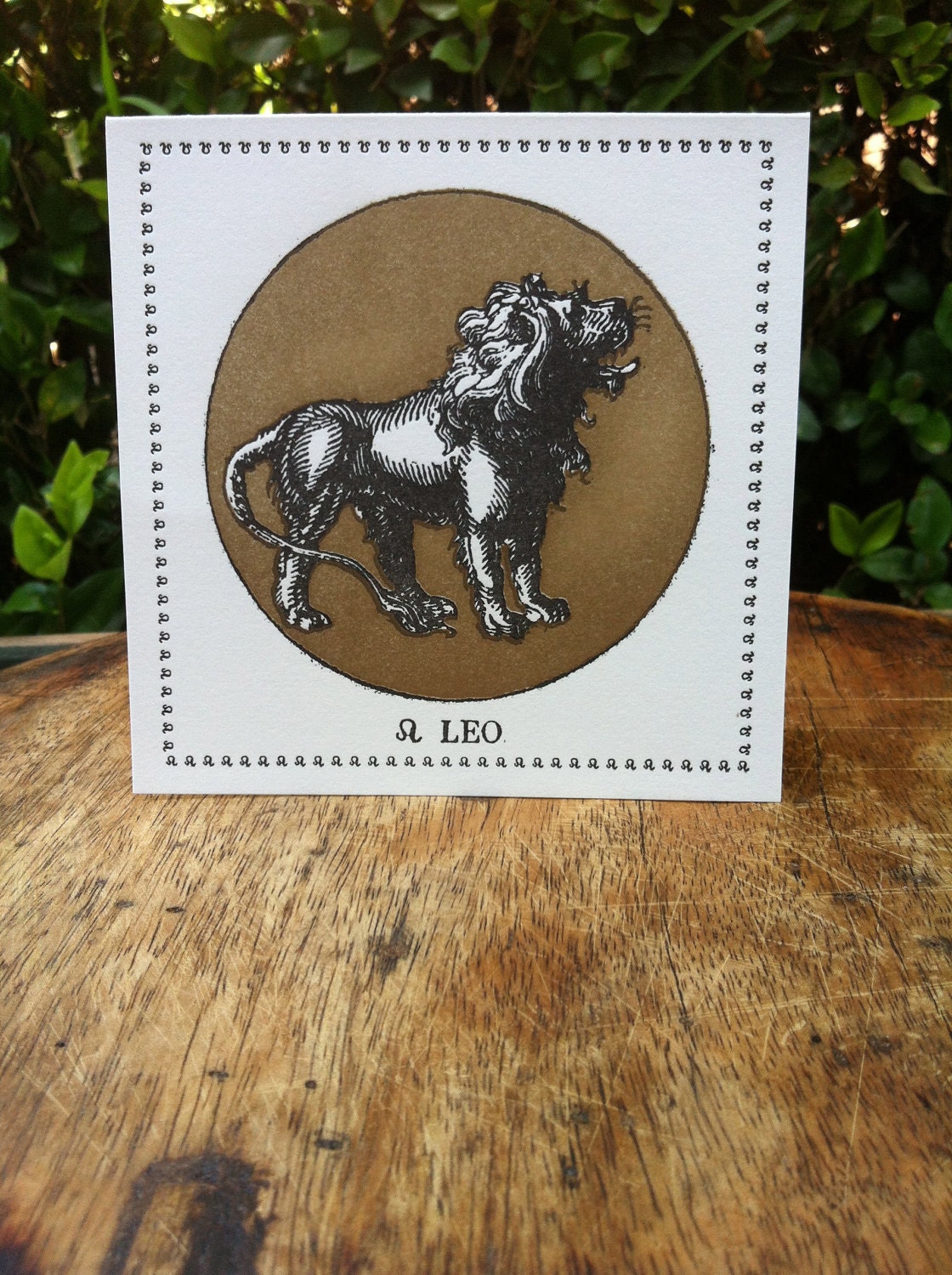 Zodiac Card ... LEO . July 23 - August 22 //// Hand Letterpressed