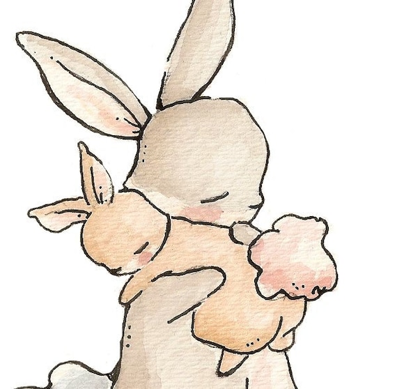 My Baby Bunny. PRINT 8X10. Nursery Art Wall Decor
