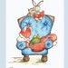 The Reading Chair and Friends. PRINT 5X7. Nursery Art Wall Decor